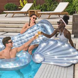 Bestway Nafukovacie lehátko 43414 IRIDESCENT SHELL 185 x 114 cm perleťová