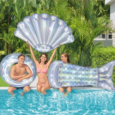 Bestway Nafukovací lehátko 43414 IRIDESCENT SHELL 185 x 114 cm perleťová
