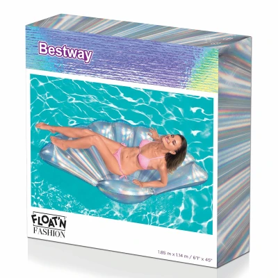 Bestway Nafukovací lehátko 43414 IRIDESCENT SHELL 185 x 114 cm perleťová