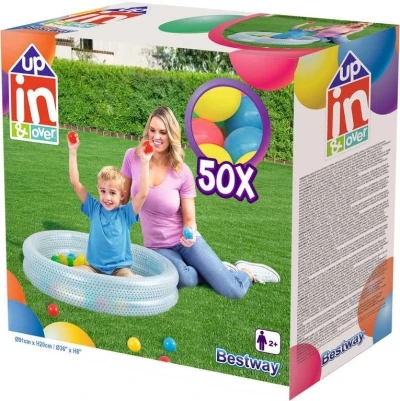 Bestway Set baby bazén kruhový nafukovací 91cm se soft míčky 50ks 2 barvy 51141