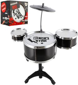 Bicí souprava dětská Rock Star set 3x buben na stojanu s činely plast Bicí souprava dětská Rock Star set 3x buben na stojanu s činely plast
