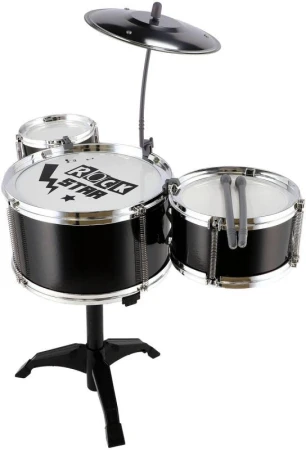Bicí souprava dětská Rock Star set 3x buben na stojanu s činely plast