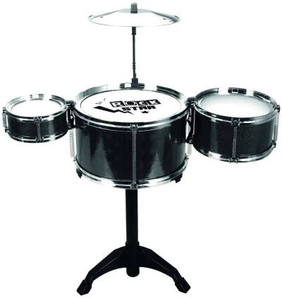 Bicí souprava dětská Rock Star set 3x buben na stojanu s činely plast