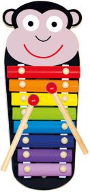 Bino Baby xylofon Opička 8 kláves 33cm duhový kov (hudební nástroje)