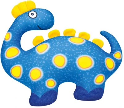 Bino Dinosaurus barevný 33cm žlutomodrý textilní mazlíček zvířátko
