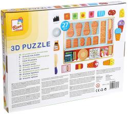 Bino DŘEVO 3D Puzzle skládačka Zmrzlinářství 27 dílků (dřevěná hračka)