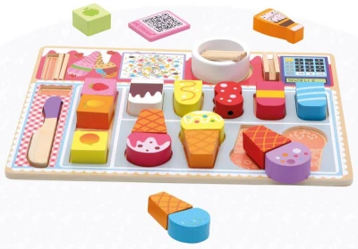 Bino DŘEVO 3D Puzzle skládačka Zmrzlinářství 27 dílků (dřevěná hračka)
