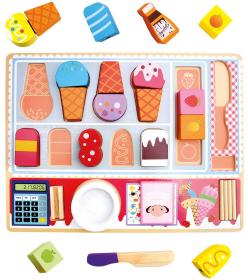 Bino DŘEVO 3D Puzzle skládačka Zmrzlinářství 27 dílků (dřevěná hračka)