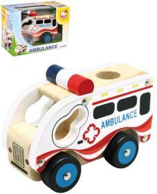Bino DŘEVO Auto baby ambulance sanitka volný chod (dřevěná hračka) Bino DŘEVO Auto baby ambulance sanitka volný chod (dřevěná hračka)