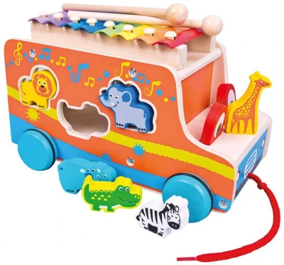 Bino DŘEVO Baby auto vkládačka s xylofonem 3v1 (dřevěná hračka) Bino DŘEVO Baby auto vkládačka s xylofonem 3v1 (dřevěná hračka)