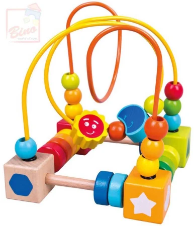 Bino DŘEVO Baby motorický labyrint s korálky pro miminko (dřevěná hračka) Bino DŘEVO Baby motorický labyrint s korálky pro miminko (dřevěná hračka)