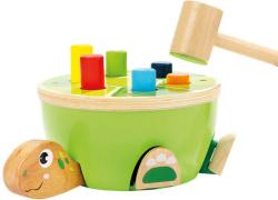 Bino DŘEVO Baby zatloukačka želva set 6 kolíků s kladívkem