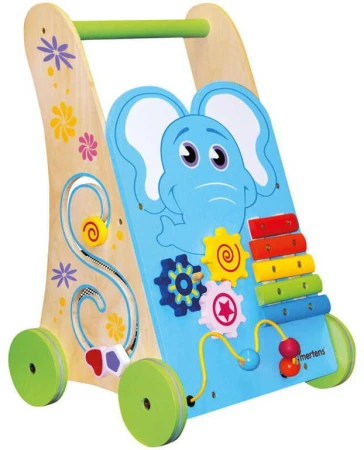 Bino DŘEVO Chodítko Activity baby s aktivitami a xylofonem FSC 100%