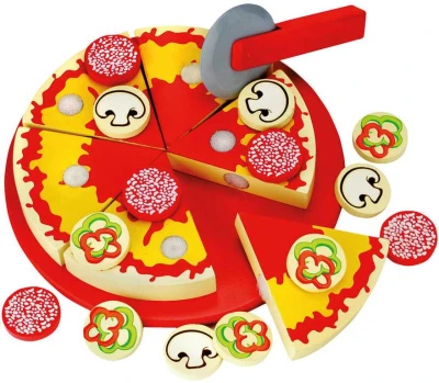 Bino DŘEVO Pizza krájecí set s nožíkem na suchý zip 32 dílků Bino DŘEVO Pizza krájecí set s nožíkem na suchý zip 32 dílků