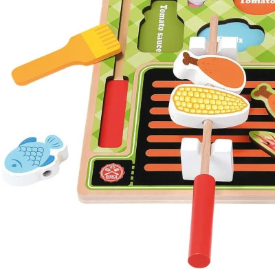 Bino DŘEVO Puzzle vkládací gril 33 dílků 3D (dřevěná hračka)