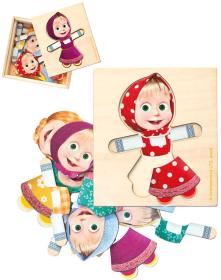 Bino DŘEVO Šatní skříň Máša a medvěd vkládací puzzle 18 dílků v boxu Bino DŘEVO Šatní skříň Máša a medvěd vkládací puzzle 18 dílků v boxu