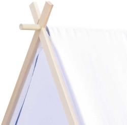 Bino DŘEVO Stan domeček bílo-šedý 125x92x95cm s okénkem pro děti