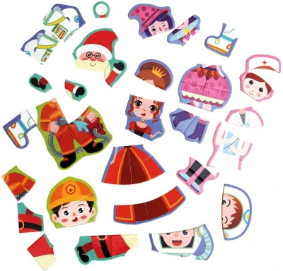 Bino Magnetické puzzle skládačka postavičky 95 dílků (dřevěná hračka)