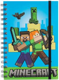 Blok kroužkový notes A5 Minecraft linkovaný dětský zápisník