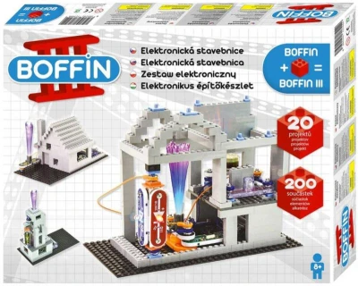 Boffin III. BRICKS Elektronická stavebnice 20 projektů 200 součástek na baterie Boffin III. BRICKS Elektronická stavebnice 20 projektů 200 součástek na baterie