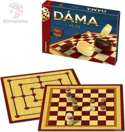 Bonaparte DŘEVO Hra Dáma + Mlýn 2v1 (společenská hra) Bonaparte DŘEVO Hra Dáma + Mlýn 2v1 (společenská hra)