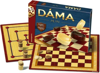 Bonaparte DŘEVO Hra Dáma + Mlýn 2v1 (společenská hra)