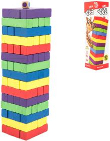 Bonaparte DŘEVO Hra věž Jenga barevná 60 dílků (společenská hra)