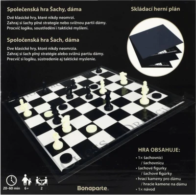 Bonaparte HRA Šachy a Dáma 2v1 (společenská hra)