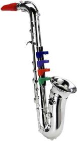 BONTEMPI Saxofon dětský stříbrný 4 klapky plast (hudební nástroje)