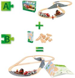 Brio DŘEVO Koleje 12ks startovací sada doplněk k vláčkodráze