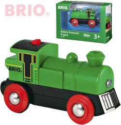 Brio DŘEVO Lokomotiva na baterie zelená příslušenství k vláčkodráze Světlo