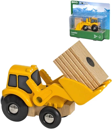 Brio DŘEVO Set čelní nakladač s nákladem doplněk k vláčkodráze