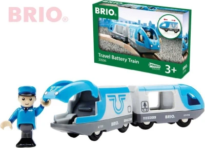 Brio DŘEVO Set elektrická vlaková souprava + figurka strojvedoucí na baterie Brio DŘEVO Set elektrická vlaková souprava + figurka strojvedoucí na baterie