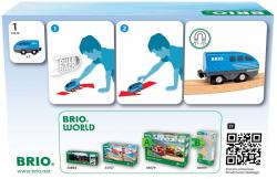 Brio DŘEVO Vláček modrá mašinka zpětný chod doplněk k vláčkodráze