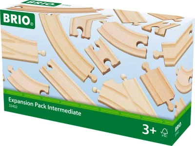 Brio DŘEVO Zatáčka dlouhá oblouk set 16ks koleje doplněk k vláčkodráze