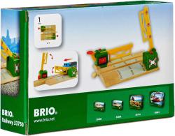 Brio DŘEVO Železniční přejezd magnetický se závorami doplněk k vláčkodráze