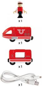 Brio Vláček elektrická vlaková souprava s figurkou na dobíjecí baterie USB