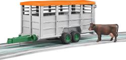 Bruder 02227 (2227) Auto přepravník na zvířata set s figurkou kráva model 1:16 plast