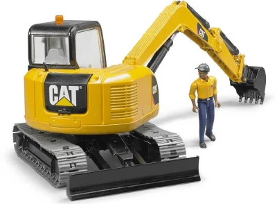 Bruder 02466 (2466) Minibagr Caterpillar pásový funkční model 1:16 s figurkou plast