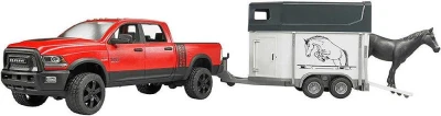 Bruder 02501 (2501) Set auto terénní džíp RAM s přepravníkem a koněm model 1:16