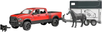 Bruder 02501 (2501) Set auto terénní džíp RAM s přepravníkem a koněm model 1:16