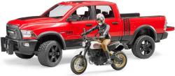 Bruder 02502 Auto RAM set s motoycklem Scrambler Ducati Desert a figurkou