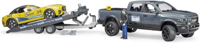 Bruder 02504 RAM Roadster Racing Team set odtahovka se sporťákem a figurkou