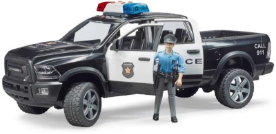Bruder 02505 Auto policie Dodge RAM 2500 s figurkou na baterie Světlo Zvuk