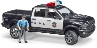 Bruder 02505 Auto policie Dodge RAM 2500 s figurkou na baterie Světlo Zvuk
