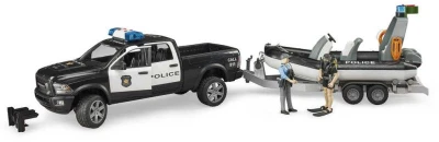 Bruder 02507 Auto RAM Policie herní set s člunem a 2 figurkami