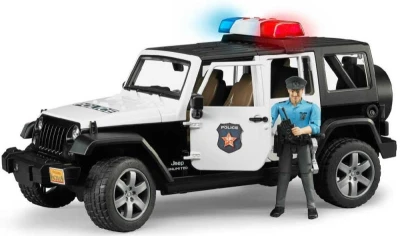 Bruder 02526 (2526) Auto jeep Wrangler Rubicon Policie + figurka model 1:16