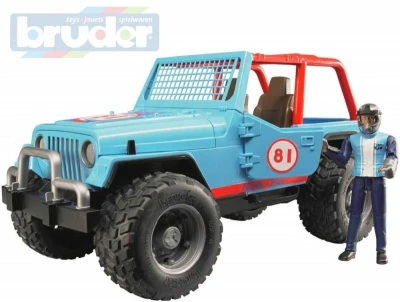 Bruder 02541 Auto jeep terénní Cross Country modrý set s figurkou a doplňky