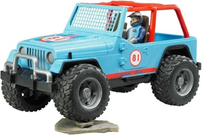 Bruder 02541 Auto jeep terénny Cross Country modrý set s figúrkou a doplnkami