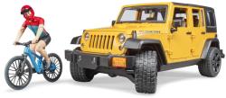 Bruder 02543 Auto Jeep Wrangler Rubicon Unlimited set s kolem a cyklistou